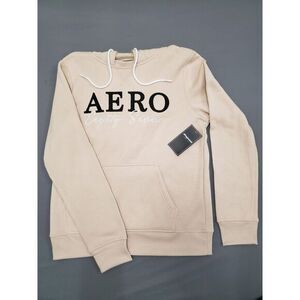 Aeropostale Hoodie "Eighty Seven" Cream Women's Hoodie‎ Pullover Medium NWT